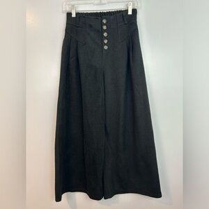 THML Wide Leg High Waisted Black Button Pants Size Small